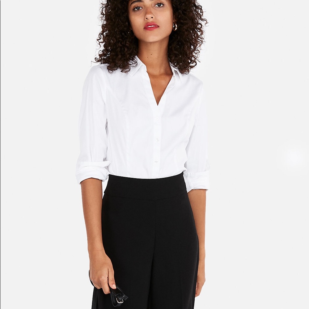 Express fitted long-sleeve shirt